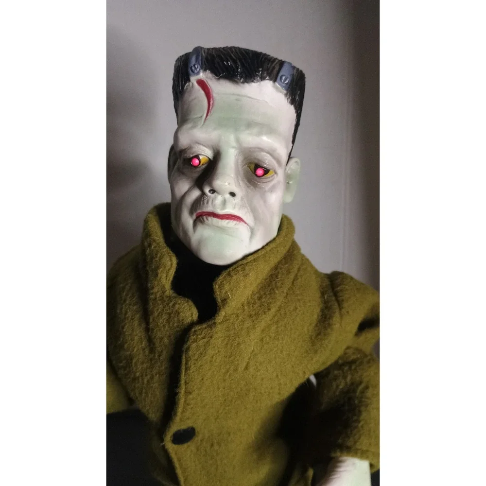 Rare Vintage Frankenstein Animated Figure 17in Green Glowing Eyes Sound